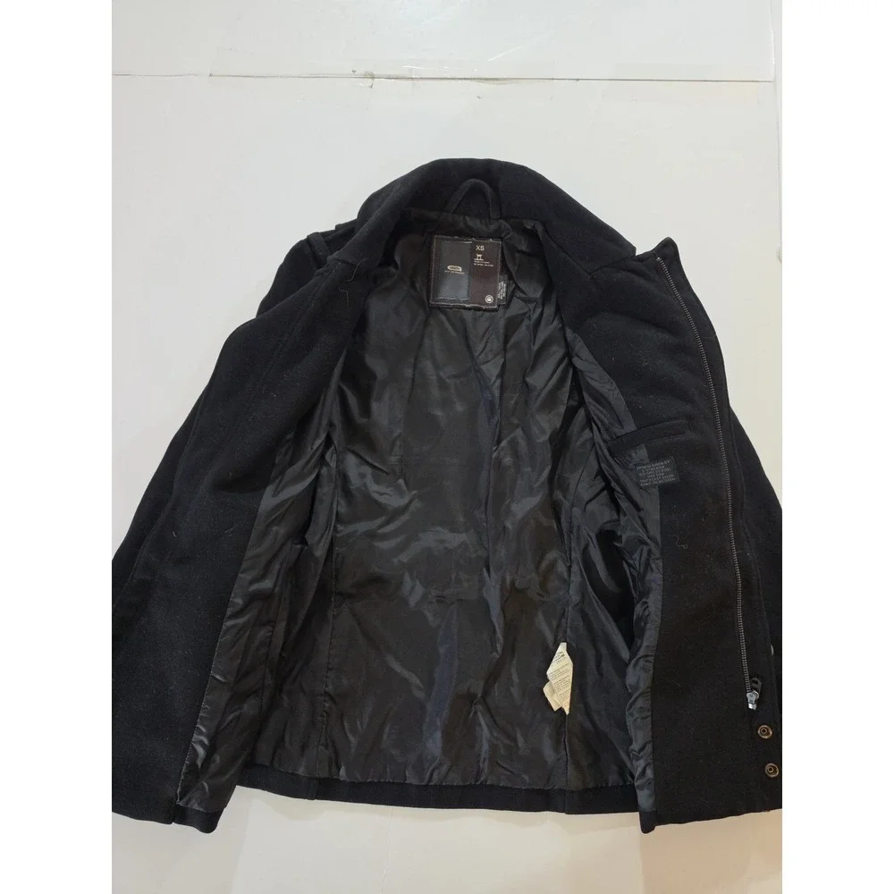 G-STAR RAW 3301 Women's Solar Wool Coat XS Black Belted Military Pea Jacket - Picture 8 of 16